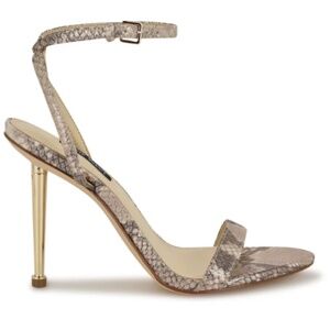 Nine West Reina Ankle Strap Sandals, Platino Snake color, Size 8